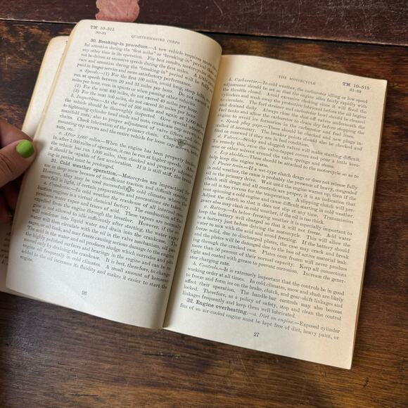 1942 TM 10-515 Motorcyle US Military Manual Harley‎ Davidson Indian motorcycle - Picture 10 of 13